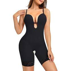 Bafully Figurformender Body für Damen, schlankmachend, flacher Bauch, figurformend, Bodys, Shapewear, Tops, Faja, Dessous, Bodysuit mit BH, Schwarz , 42 von Bafully