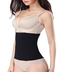 Bafully Postnatal Bauchgurt & Taillenmieder, 2 in 1 Design multifunktionell Bauchweg Taillenformer elastisch Unterstützung Figurformende Bauchband Shapewear Gurt nach Geburt, Schwarz, L von Bafully