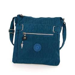 sportliche Handtasche/Schultertasche/Umhängetasche aus Nylon blau von Bag Street