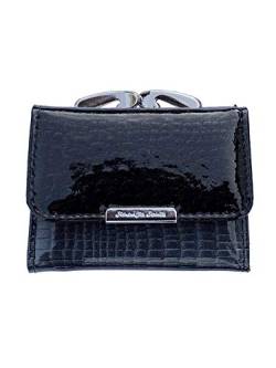 Damen-Geldbörse-Mini-Kroko-Design und Bügel-Kleinfach 9,5x8x2,5 cm 5-Black von BagandBelt