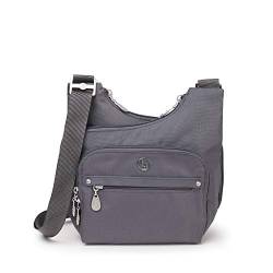 Baggallini BG by Charlotte Crossbody-Tasche â€“ stilvoll, leicht, verstellbarer Riemen, börse mit mehreren Taschen und RFID-Schutz, schattengrau von Baggallini