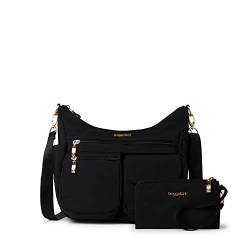 Baggallini Damen Modern Everywhere Tasche, Schwarz mit goldfarbenen Beschlägen von Baggallini