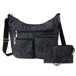 Baggallini Damen Überall Tasche mit RFID-Funktion Hobo Bag, Midnight Blossom von Baggallini