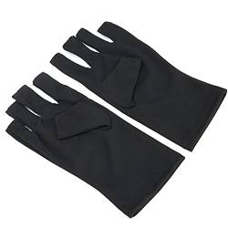 Handschuhe für NäGel Kunst Licht Schutz Gel Polnisch Maniküre Pflege Fingerlose Feuchtigkeitsspendende Hand Schutz Werkzeuge Anti Sonne Frauen (Schwarz) von Bagima