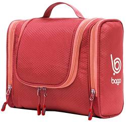 bago Reise-Kulturtasche für Damen und Herren – groß, wasserdicht, zum Aufhängen, große Kulturtasche für Badezimmer und Reisetasche für Toilettenartikel, Organizer, Reise-Make-up-Tasche, Rot, X-Large, von Bago