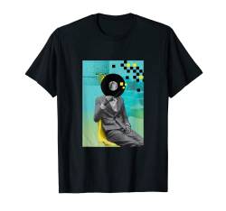 Cool Abstract Man Vinyl Record Disc Head Illustration Art T-Shirt von Bahaa's Tee