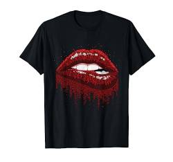 Cool Bold & Sexy Damen Rote Lippen Outfit Grafik Design Stil T-Shirt von Bahaa's Tee