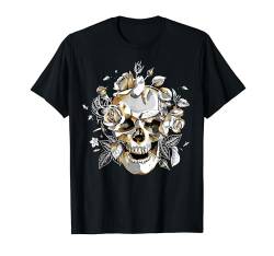 Cool Floral Skull Tee shirts, Halloween Skull T-shirt, Skull T-Shirt von Bahaa's Tee