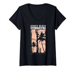 Damen Cool California Venice Summer Vibes Venice Beach Graphic T-Shirt mit V-Ausschnitt von Bahaa's Tee