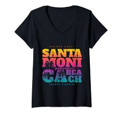 Damen Los Angeles California Dreaming Shirts, Santa Monica Beach T-Shirt mit V-Ausschnitt von Bahaa's Tee