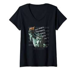 Damen New York City Statue of Liberty Teen Spirit Freedom Style T-Shirt mit V-Ausschnitt von Bahaa's Tee