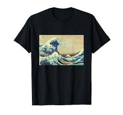 Die große Welle von Kanagawa Cool Vintage Japanische Malerei T-Shirt von Bahaa's Tee