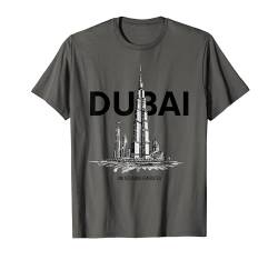 I Love Dubai, Amazing Dubai Illustration Graphic Skyline T-Shirt von Bahaa's Tee