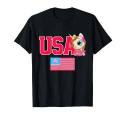 I Love Unicorn Baby, Cute USA Unicorn Squad Cartoon Graphic T-Shirt von Bahaa's Tee