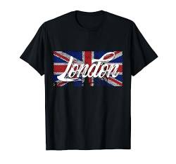 London England Vibes, I Love London, Vintage London UK Flag T-Shirt von Bahaa's Tee