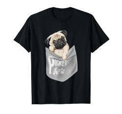 Love Pugs, cooles Mops-T-Shirt mit Tasche, für Haustiere und Hunde T-Shirt von Bahaa's Tee