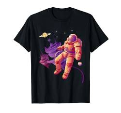 Lustiger Astronaut Weltraum, cooles Astronauten-Fliegen-Grafikdesign T-Shirt von Bahaa's Tee