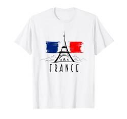 Vive La France – Frankreich mit Skizzenzeichnung Eiffelturm T-Shirt von Bahaa's Tee
