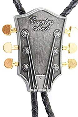 Bai You Mei Musik Gitarre Bolotie Männer western klassik Krawatten,Western Cowboy Bolo Tie von Bai You Mei