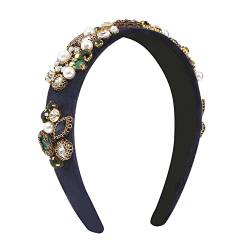 Europäisches und amerikanisches Haar-Accessoires Damen Gericht Stil breitkrempiges Haarstirnband barockes geometrisches Stirnband, schwarz von BaiWaNG