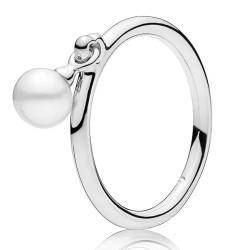 925 Sterling Silber Ring Rose durchbrochen Ewigkeit verschlungen zeitgenössisch mit Perlenring für Frauen Geschenk Modeschmuck von Bailiers