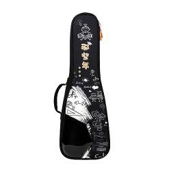 61 cm Ukulelentasche Ukulele Tasche Rucksack Halbtransparent mit personalisiertem Graffiti-Design Konzert-Ukulele Gigbag 4-Saiten-Gitarrentasche (D) von BailingDS