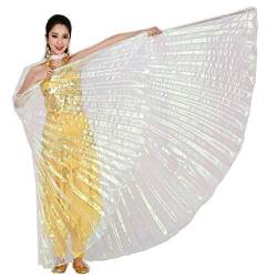 Best Dance Damen Professional Bauchtanz Kostüm Angle Isis Wings No Stick (One Size, Weiß) von Baisdan