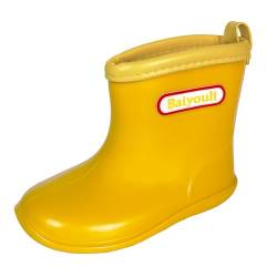 Baiyouli Kinder Gummistiefel Leichter Weich Regenstiefel Wasserdicht Rutschfest Regenschuhe für Mädchen Jungen 1–6 Jahre, Gelb, Herstellergröße 13, 20 EU von Baiyouli