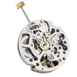 Bakemoro Automatisches mechanisches Uhrwerk für 3-polige selbstaufziehende mechanische Armbanduhr-Reparaturteile, silber von Bakemoro