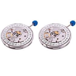 Bakemoro Mechanisches Uhrwerk für ETA 2824-2 Sellita SW200, 3H, Weiß, 2 Stück, silber von Bakemoro