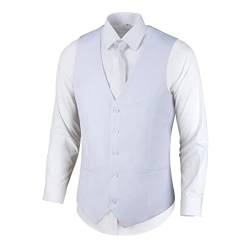 Herren Anzug Westen Formale V-Ausschnitt Weste Kleid für Männer Schwarz Marineblau Smoking Westen Herrenweste, Weiss/opulenter Garten, X-Large von Bakerbear