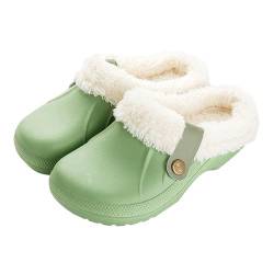 Baketron Hausschuhe Damen Herren Winter Clogs Gefüttert Warme Hausschuhe Wasserdicht Pantoffeln Plüsch Slider Weiche Pantoletten Bequeme rutschfeste Indoor Outdoor Gartenschuhe von Baketron