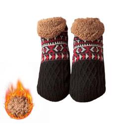 Baketron Pantoffelsocken für Männer Flauschige Pantoffel Haussocken Hüttensocken Herren Kuschelsocken mit Noppen Winter Thermo-Strick dickes Fleece-gefüttert Gemütlich Rutschfest Socken von Baketron