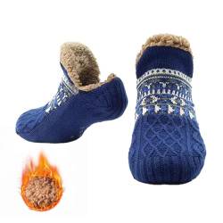 Baketron Pantoffelsocken für Männer Flauschige Pantoffel Haussocken Hüttensocken Herren Kuschelsocken mit Noppen Winter Thermo-Strick dickes Fleece-gefüttert Gemütlich Rutschfest Socken von Baketron