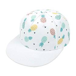 Bakicey Baby Kinder Baseball Cap Kappe Hiphop Kinder Baseballmütze Jungen Mädchen Mütze Baseball Cap Cartoon Drucken Hut Kappe Sonnenblende Flache Hut Baseballkappe (Ananas, M) von Bakicey