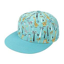 Bakicey Baby Kinder Baseball Cap Kappe Hiphop Kinder Baseballmütze Jungen Mädchen Mütze Baseball Cap Cartoon Drucken Hut Kappe Sonnenblende Flache Hut Baseballkappe (Giraffe, M) von Bakicey