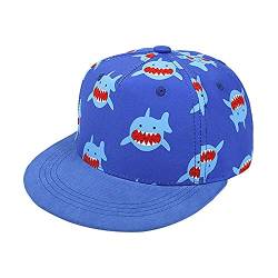 Bakicey Baby Kinder Baseball Cap Kappe Hiphop Kinder Baseballmütze Jungen Mädchen Mütze Baseball Cap Cartoon Drucken Hut Kappe Sonnenblende Flache Hut Baseballkappe (Hai, S) von Bakicey