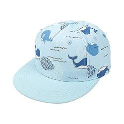 Bakicey Baby Kinder Baseball Cap Kappe Hiphop Kinder Baseballmütze Jungen Mädchen Mütze Baseball Cap Cartoon Drucken Hut Kappe Sonnenblende Flache Hut Baseballkappe (Wal, M) von Bakicey