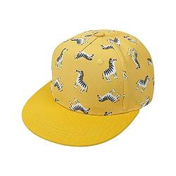 Bakicey Baby Kinder Baseball Cap Kappe Hiphop Kinder Baseballmütze Jungen Mädchen Mütze Baseball Cap Cartoon Drucken Hut Kappe Sonnenblende Flache Hut Baseballkappe (Zebra, M) von Bakicey