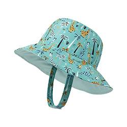 Bakicey Baby Sonnenhut Baumwolle Atmungsaktiv Sommerhut Kleinkinder Sonnenschutz Cap Fischerhut Netter Druck Unisex Cap Breiter Krempe Hut Jungen Mädchen Sommer Sonnenhut (Giraffe, L, Numeric_54) von Bakicey