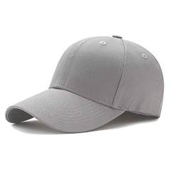 Bakicey Baseball Cap Unisex Outdoor Baseball Cap Kappe Baumwolle Baseball Mützen Erwachsenen Casual Reine Farbe Baseboard Baseballkappe Verstellbar Athletic Baseball Cap Kappe Damen Herren (Grau) von Bakicey