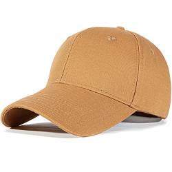 Bakicey Baseball Cap Unisex Outdoor Baseball Cap Kappe Baumwolle Baseball Mützen Erwachsenen Casual Reine Farbe Baseboard Baseballkappe Verstellbar Athletic Baseball Cap Kappe Damen Herren (Kamel) von Bakicey