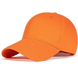 Bakicey Baseball Cap Unisex Outdoor Baseball Cap Kappe Baumwolle Baseball Mützen Erwachsenen Casual Reine Farbe Baseboard Baseballkappe Verstellbar Athletic Baseball Cap Kappe Damen Herren (Orange) von Bakicey