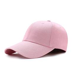 Bakicey Baseball Cap Unisex Outdoor Baseball Cap Kappe Baumwolle Baseball Mützen Erwachsenen Casual Reine Farbe Baseboard Baseballkappe Verstellbar Athletic Baseball Cap Kappe Damen Herren (Rosa) von Bakicey