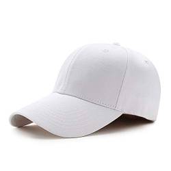 Bakicey Baseball Cap Unisex Outdoor Baseball Cap Kappe Baumwolle Baseball Mützen Erwachsenen Casual Reine Farbe Baseboard Baseballkappe Verstellbar Athletic Baseball Cap Kappe Damen Herren (Weiß) von Bakicey