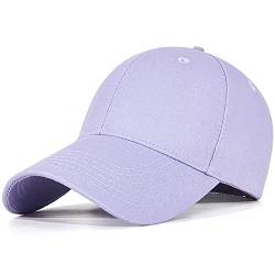 Bakicey Baseball Cap Unisex Outdoor Baseball Cap Kappe Baumwolle Baseball Mützen Erwachsenen Casual Reine Farbe Baseboard Baseballkappe Verstellbar Baseball Cap Kappe Damen Herren (Hellviolett) von Bakicey