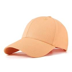 Bakicey Baseball Cap Unisex Outdoor Sonnenhut Damen Baseball Cap Baumwolle Baseball Mützen Erwachsenen Casual Hip Hop Baseboard Baseballkappe Verstellbar Herren Baseball Cap Kappe (AprikosenGelb) von Bakicey