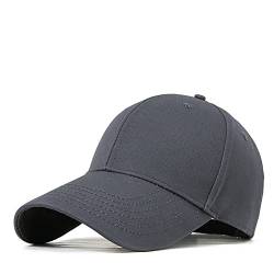 Bakicey Baseball Cap Unisex Outdoor Sonnenhut Damen Baseball Cap Baumwolle Baseball Mützen Erwachsenen Casual Hip Hop Baseboard Baseballkappe Verstellbar Herren Baseball Cap Kappe (Dunkelgrau) von Bakicey