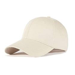 Bakicey Baseball Cap Unisex Outdoor Sonnenhut Damen Baseball Cap Baumwolle Baseball Mützen Erwachsenen Casual Hip Hop Baseboard Baseballkappe Verstellbar Herren Baseball Cap Kappe (Khaki) von Bakicey