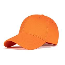 Bakicey Baseball Cap Unisex Outdoor Sonnenhut Damen Baseball Cap Baumwolle Baseball Mützen Erwachsenen Casual Hip Hop Baseboard Baseballkappe Verstellbar Herren Baseball Cap Kappe (Orange) von Bakicey